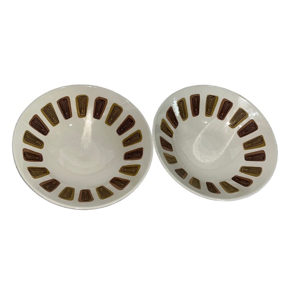 2 Vintage MCM Royal China SANTA FE Cereal~Soup Bowls~Atomic Rectangles - Picture 1 of 5